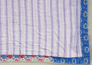 Quilt back showing binding
